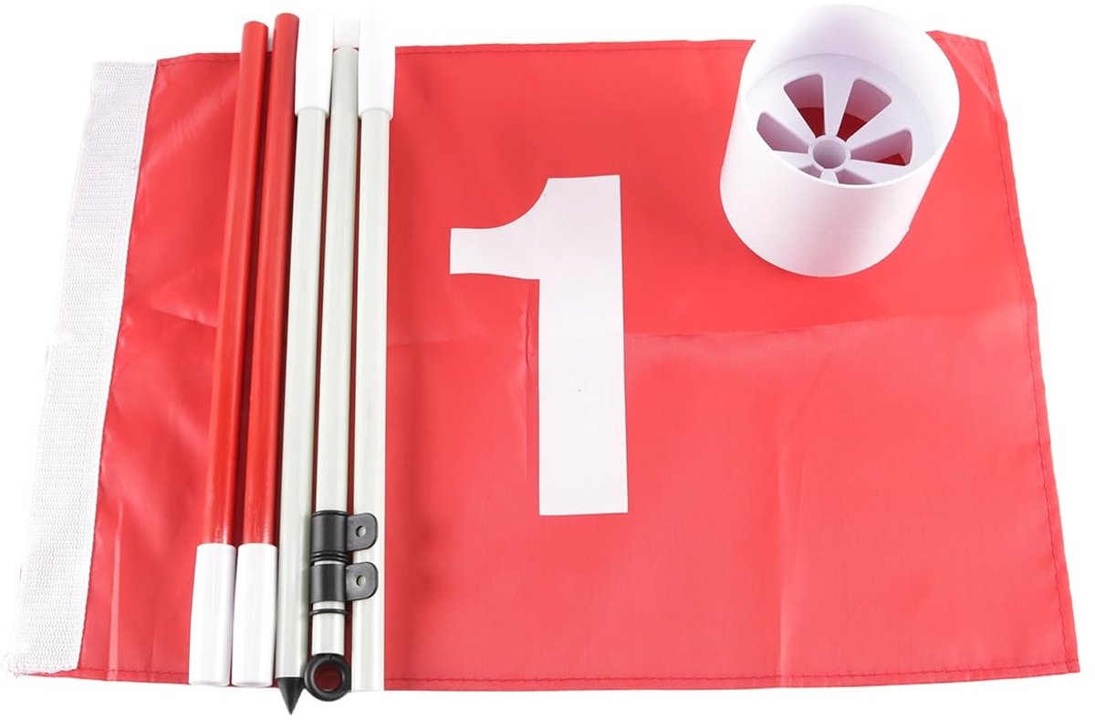 Omgoods - Verwijderbare Golfvlag met Vijf Poles voor Tuin en Putting Green