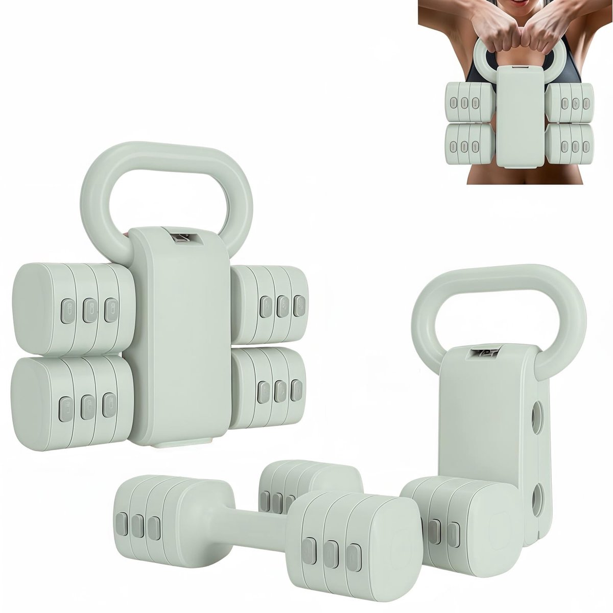 Omgoods - Verstelbare Dumbbell Set, 2-in-1 Gewichten voor Thuisfitness