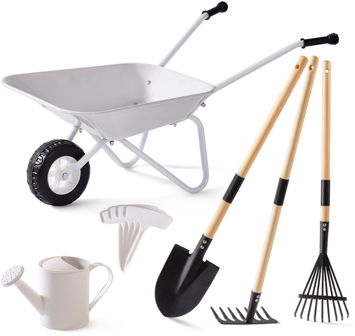 Omgoods - Kinderen Tuinset met Metaal Wheelbarrow en Tuingereedschap