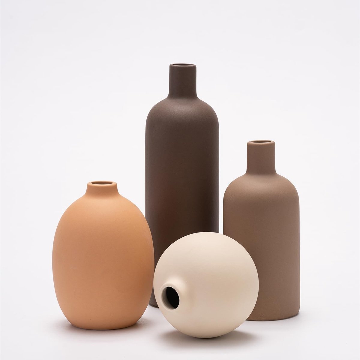 Omgoods - Set van 4 Decoratieve Ceramic Vazen voor Huiskamer