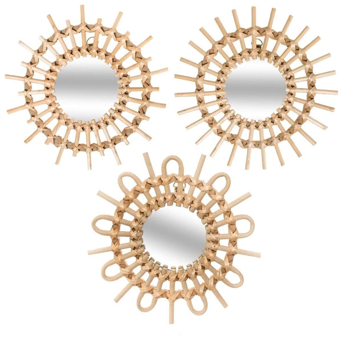 Omgoods - Set van 3 Ronde Spiegels met een Diameter van 28 cm