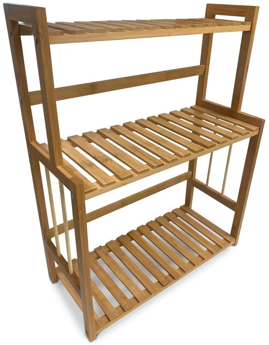 Omgoods - Multifunctionele Bamboo Organiser - 3 Niveaus, 42 x 18 x 53 cm