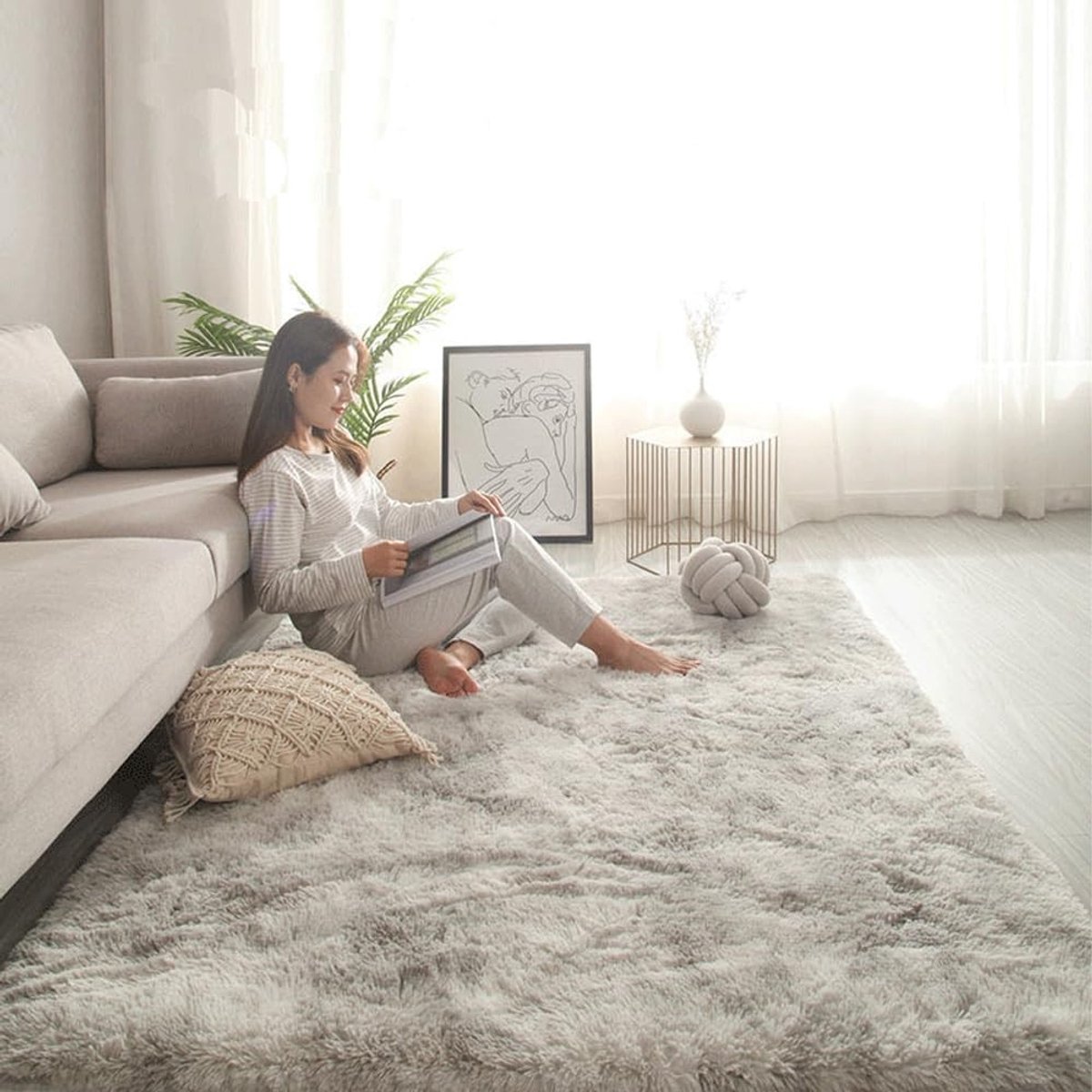 Omgoods - Faux Schapenvacht Vloerkleed 70 x 150 cm Wasbaar en Zacht