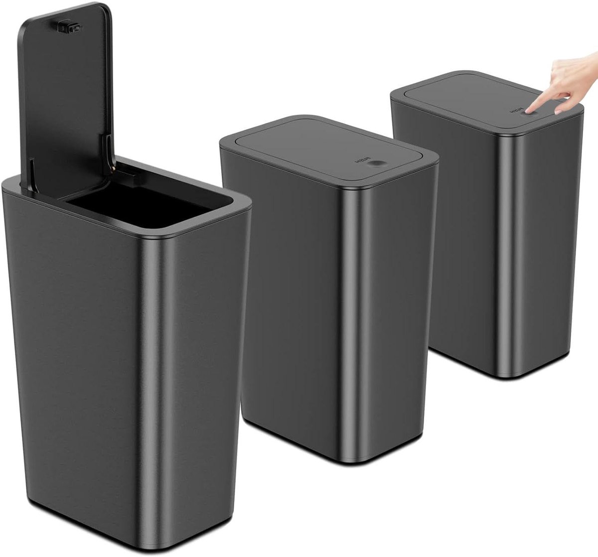 Omgoods - Ruimtebesparende Afvalbak 10L, Zwart
