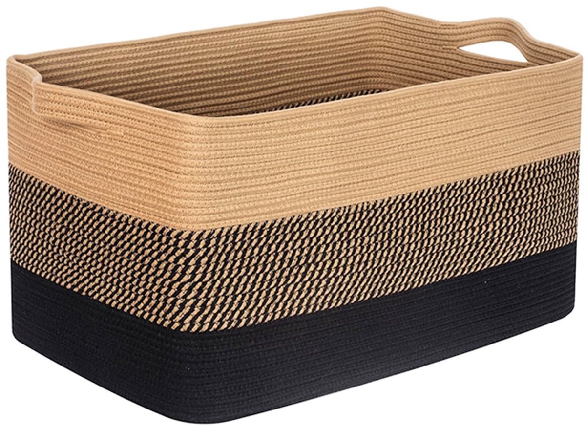 Omgoods - Katoenen Opbergmand - 63L Vouwbare Mand met Handvatten
