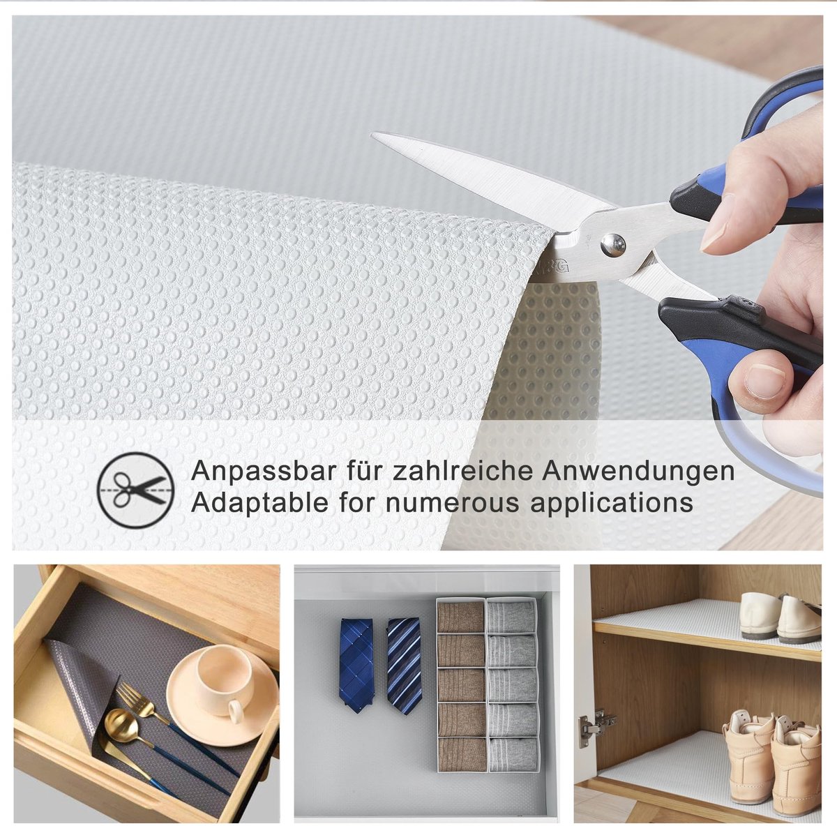 Omgoods - Antislip Mat voor Keuken en Laden 30x1000cm Grijs