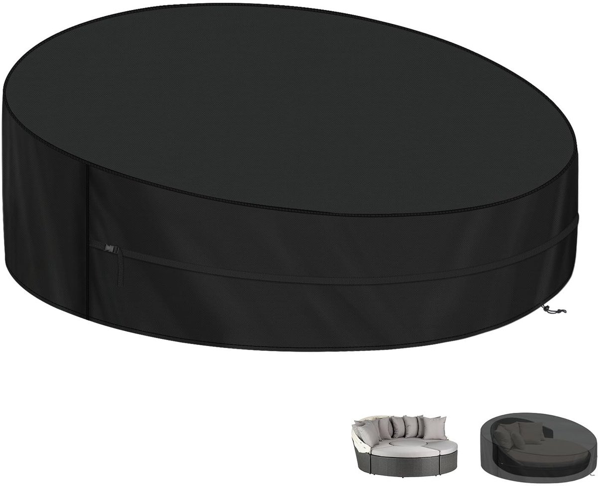Omgoods- Daybed Hoes Waterdicht - Ronde Tuinmeubelhoes - UV-bestendig - 420D Oxford Stof - Beschermhoes - Ademend en Scheurvast