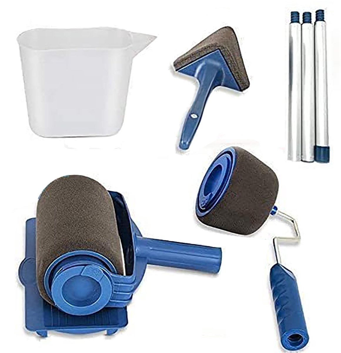 Omgoods - 6 Delige Verfroller Set met Meetbeker en Hoekrollers