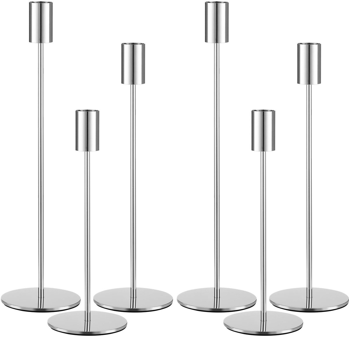 Omgoods - Set van 6 Elegante Kaarsenhouders van Metaal