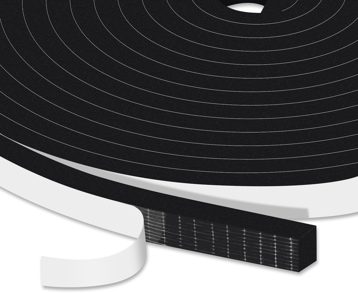 Omgoods- Foam Tape Hoge Dichtheid - Zelfklevende Tochtstrip - Geluiddicht - Schokbestendig - Isolatieband - 10mm x 6mm - Isolatietape