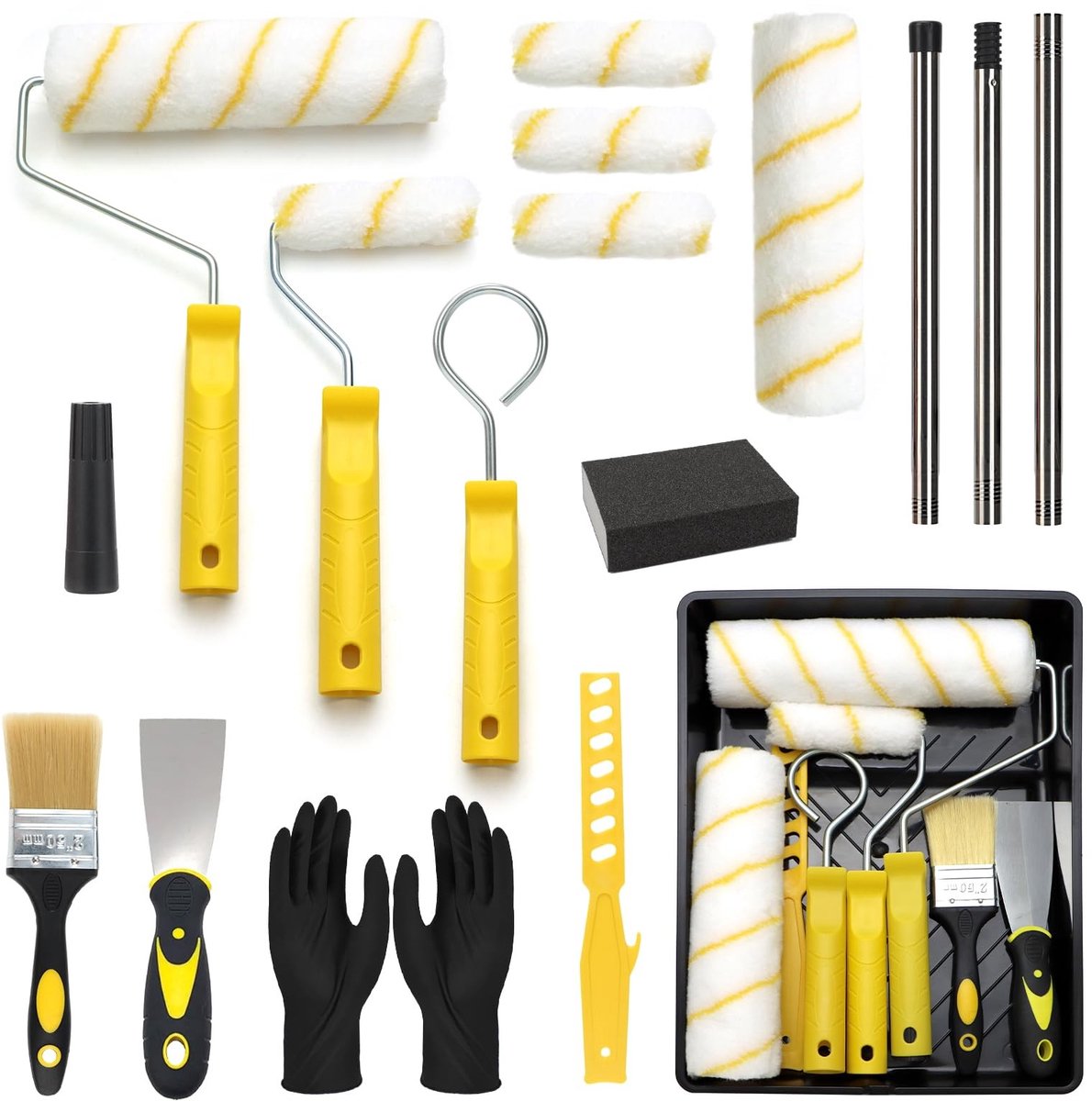 Omgoods - Paint Roller Kit met Ergonomische Handgreep en Compleet Accessoirepakket