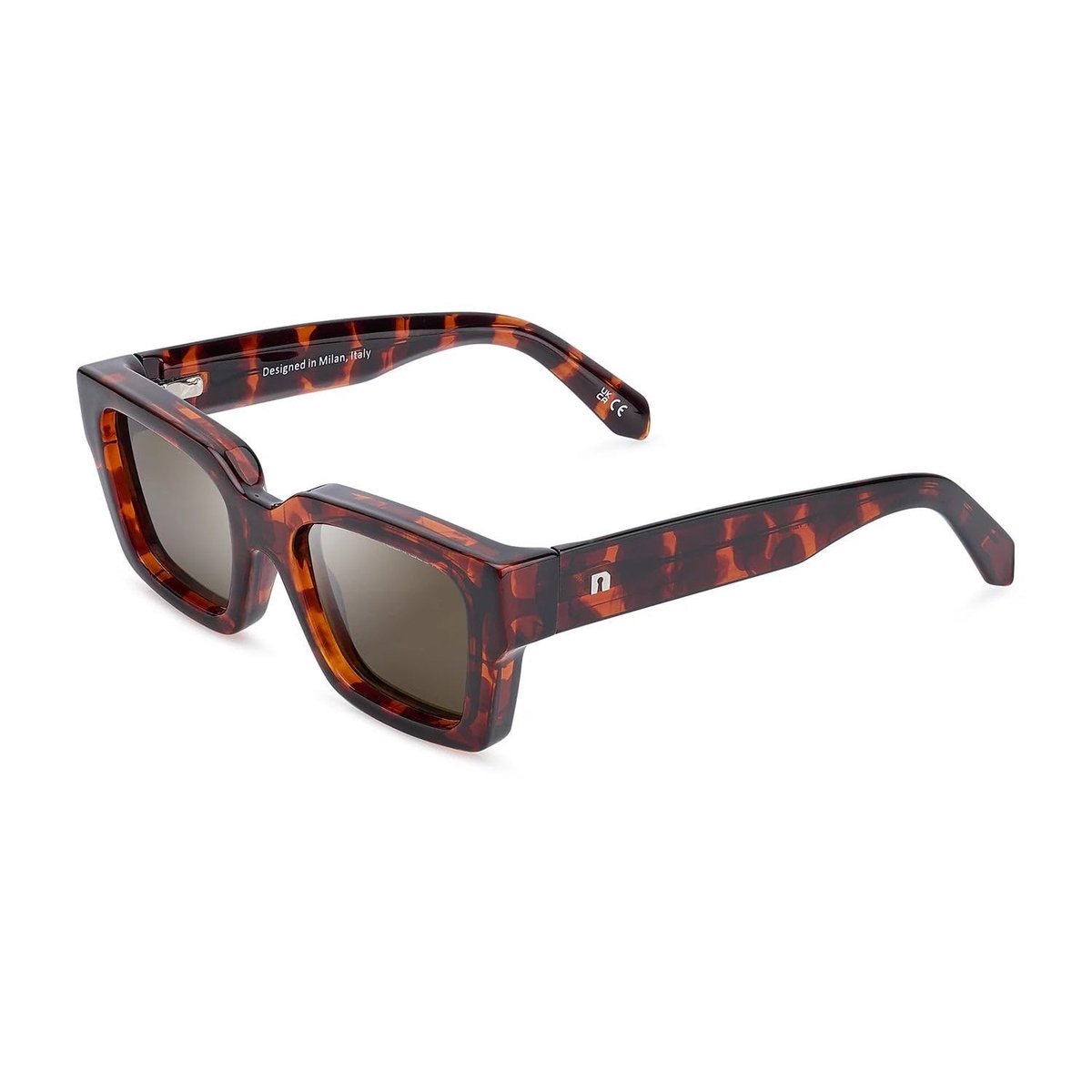 Omgoods - Unisex Zonnebril met Polaroid Lenses, Habana - Bruin
