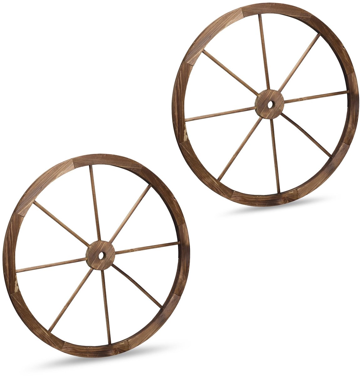 Omgoods - Vintage Houten Wagenwielen, Set van 2 voor Tuin Decoratie