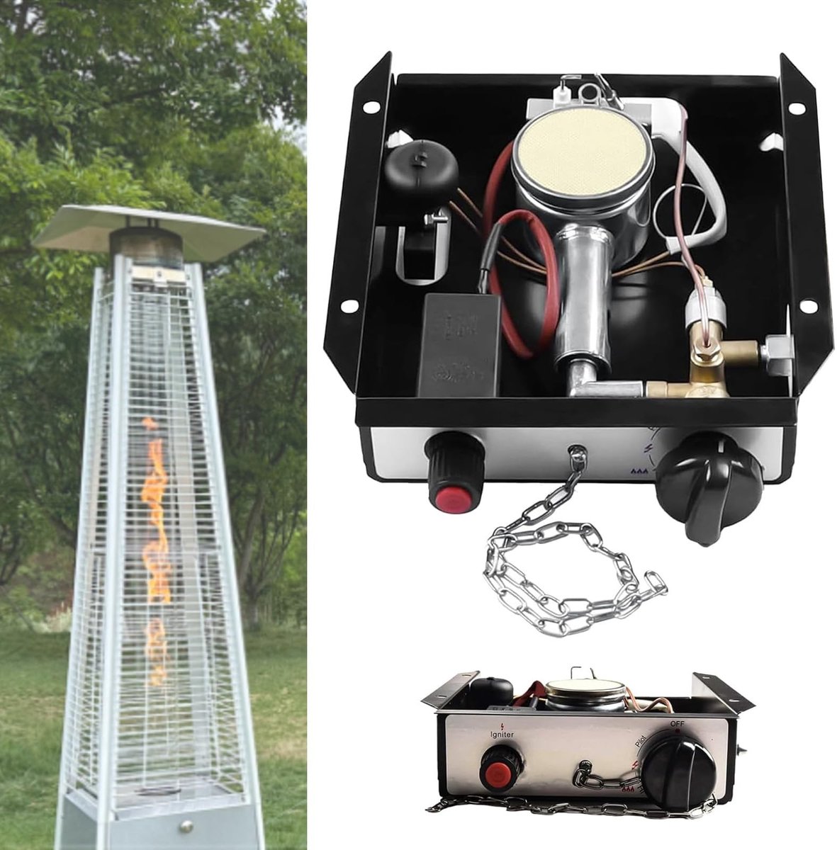 Omgoods - Vervangingsset voor Gasverwarming met Brandermodule en Schakelaar