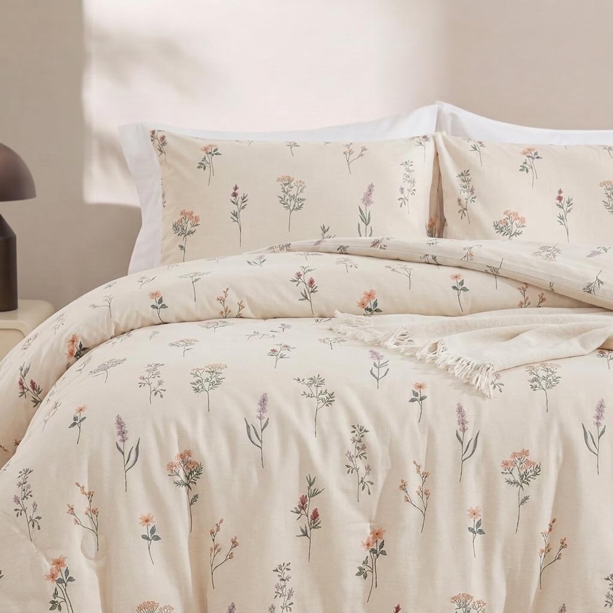 Omgoods - Vintage Ditsy Flowers Dekbedovertrek Set 135x200 cm van 100% Katoen