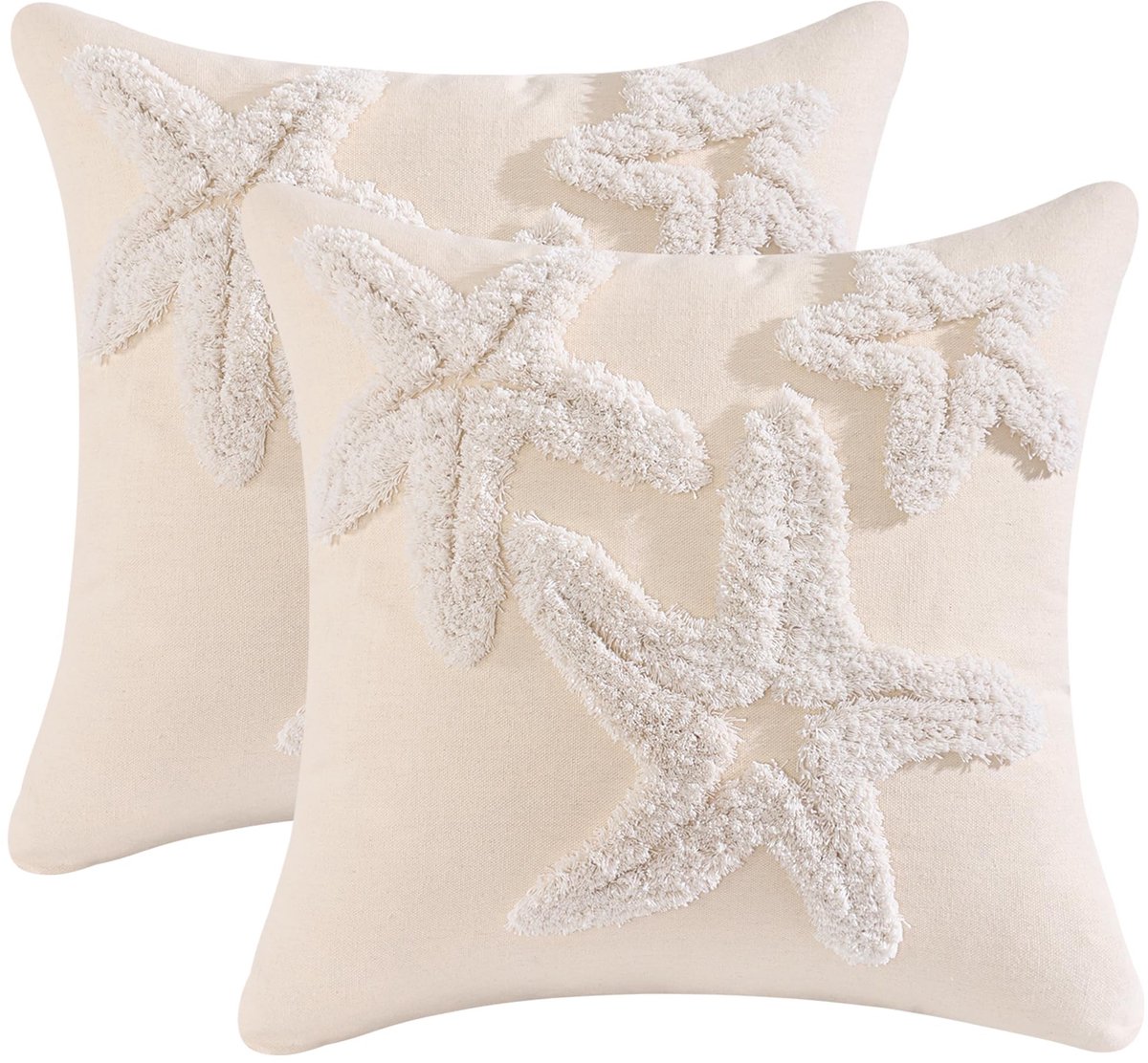 Omgoods - Set van 2 Kussenhoezen 45x45 cm met Zeesterrenprint