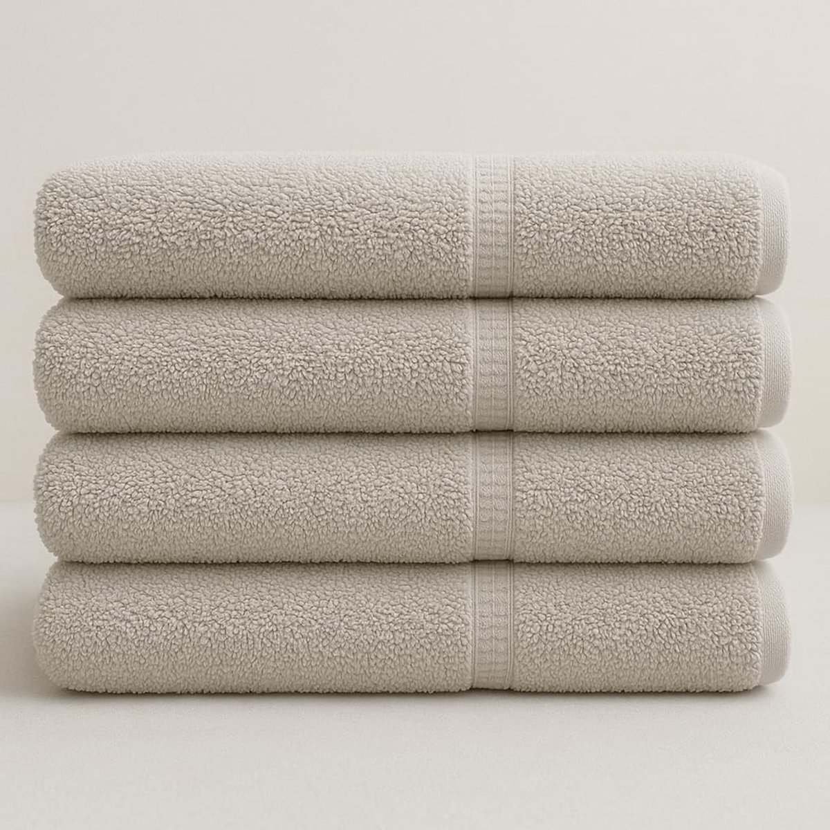 Omgoods - Handdoekenset van Biologisch Katoen - 2x Badhanddoek (140x70), 2x Washandje (100x50), Grijs