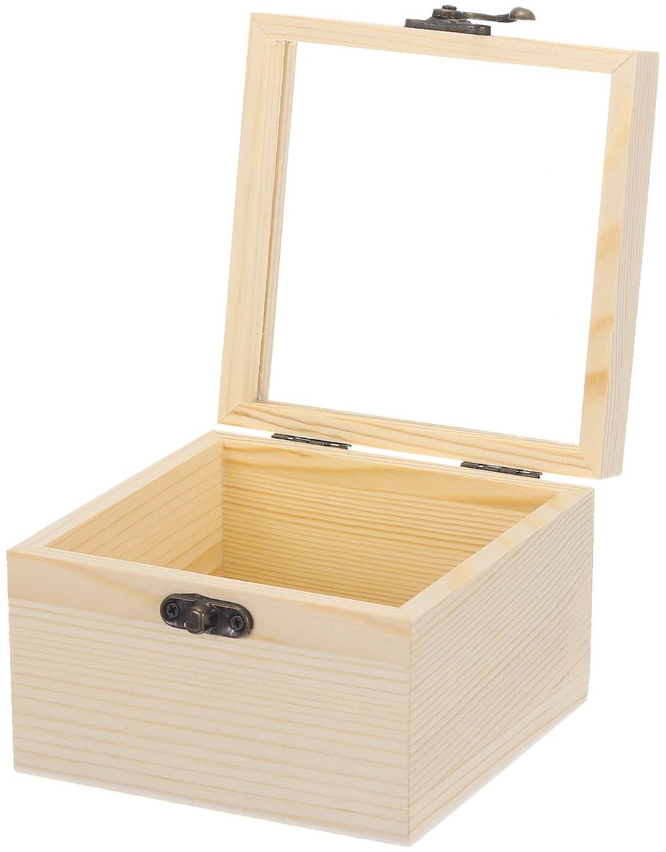 Omgoods - Houten Opbergdoos met Scharnierdeksel voor Sieraden en Verzamelingen