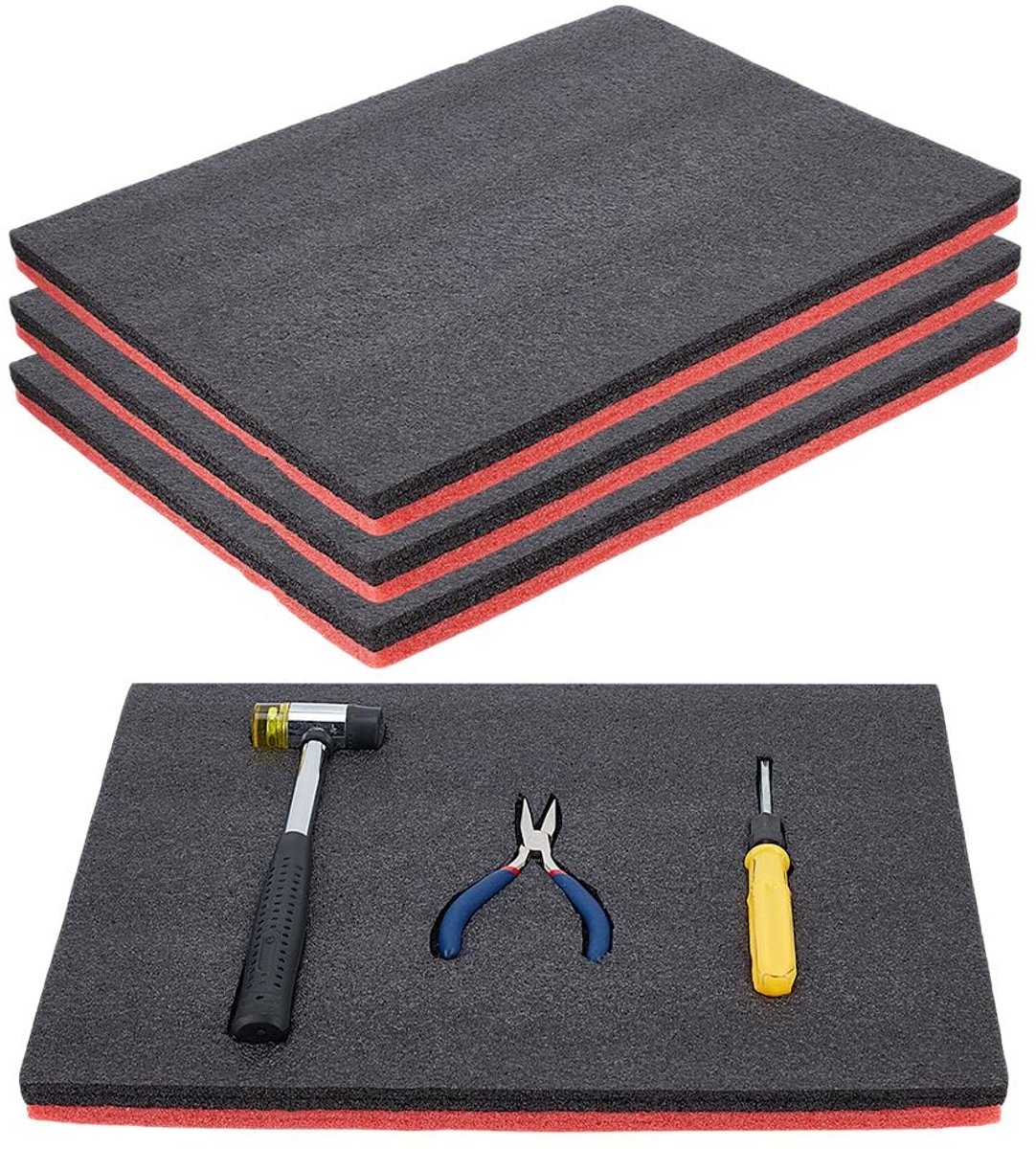 Omgoods - Set van 4 Polyurethaan Foam Inserts voor Gereedschapsopslag