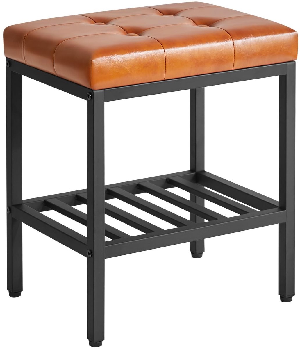 Omgoods - Rectangular Makeup Stool - Verstelbare Opbergruimte en Voetsteun
