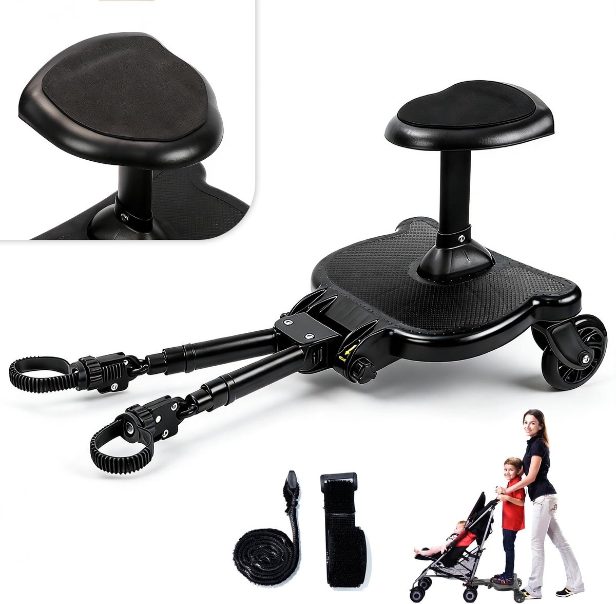 Omgoods - Buggy-board met Zitting voor Kinderwagens - Universeel