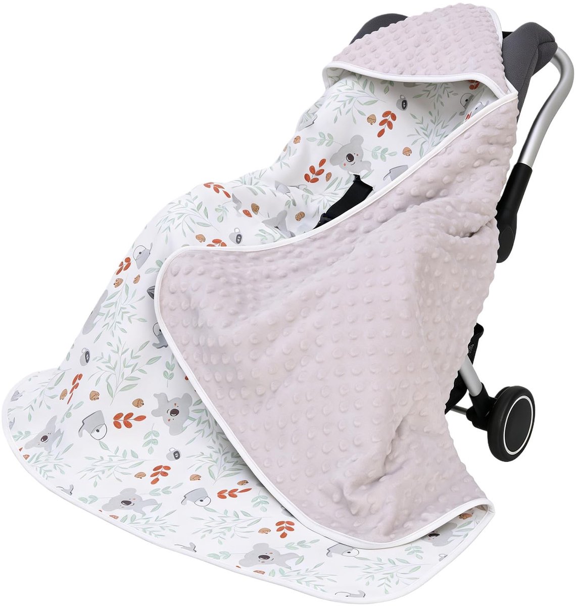 Omgoods - Universele Baby Wikkeldeken met Kap 90 x 90 cm van 100% Katoen