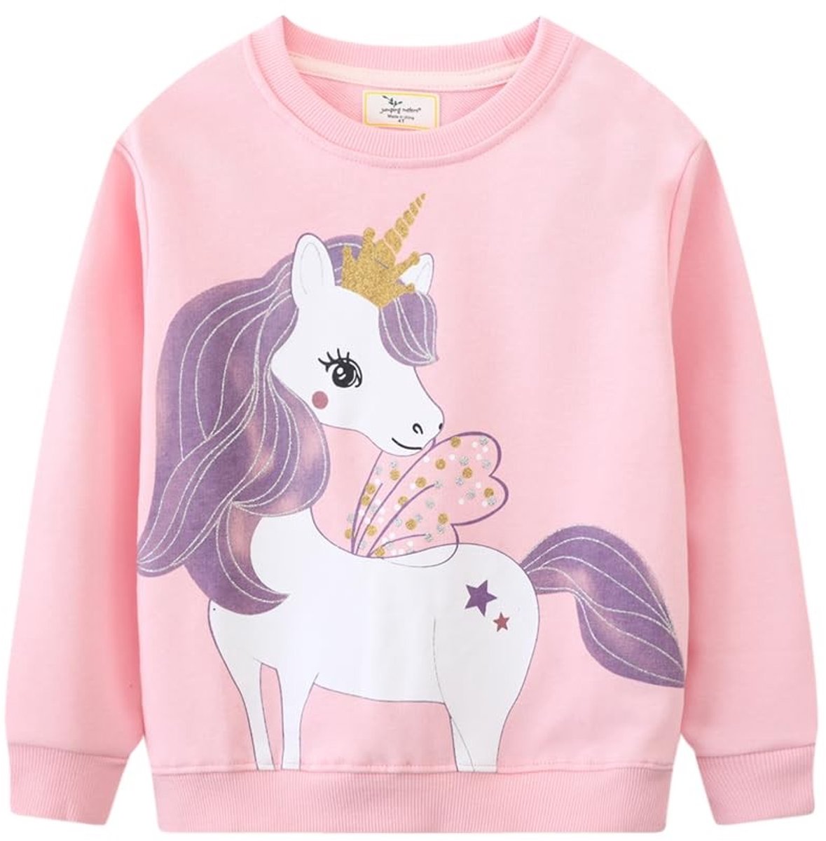 Omgoods - Sweatshirt voor Meisjes met Lange Mouwen en Ronde Hals