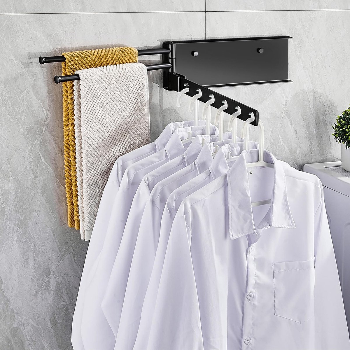 Omgoods - Opvouwbare Kledinghaak, Wandbevestiging voor Droogruimte