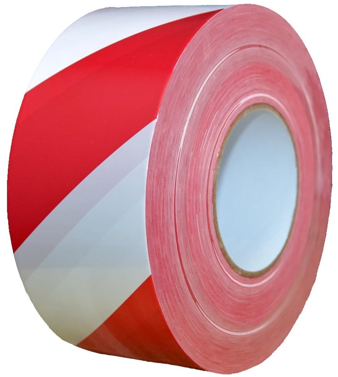 Omgoods - Sealing Tape voor Markeren van Gevaarzones, Rood-Wit