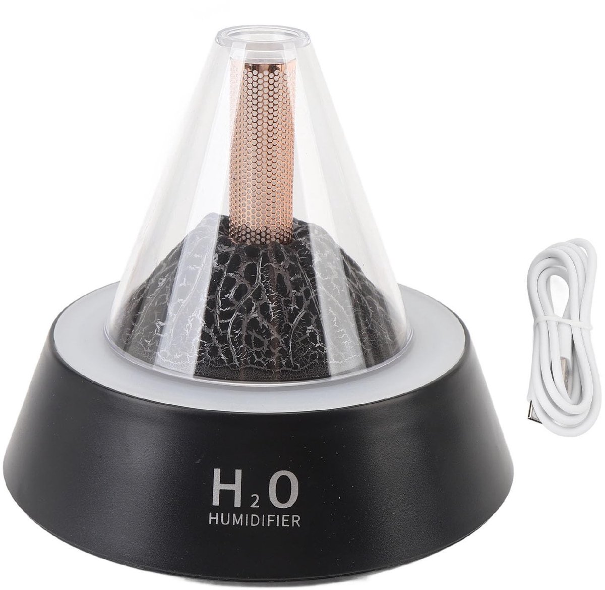 Omgoods- Diffuser 80 ml - Vulkaandiffuser - Etherische Olie - Aromatherapie - Luchtbevochtiger - Warm Licht RGB - ABS Materiaal