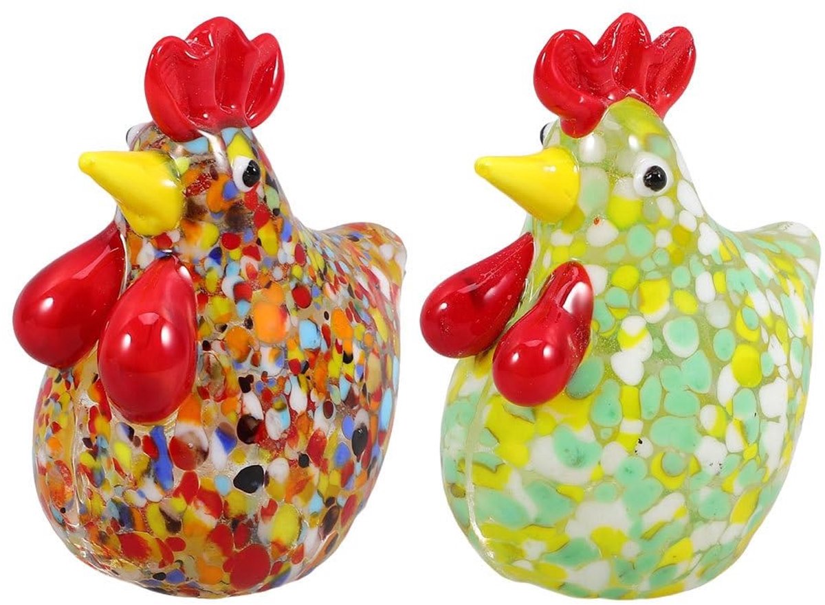 Omgoods - Handgemaakt Glazen Kip Figuur voor Keuken Decoratie