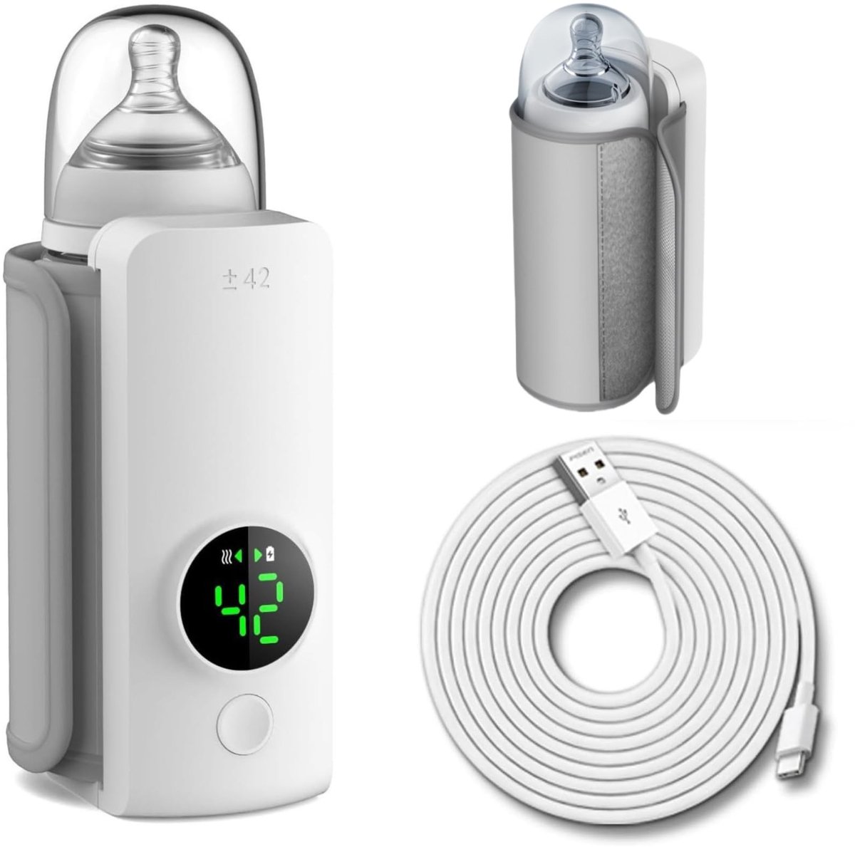 Omgoods - Draagbare Flessenwarmer met Snelle Verwarming en 48 Uur Warmhouden