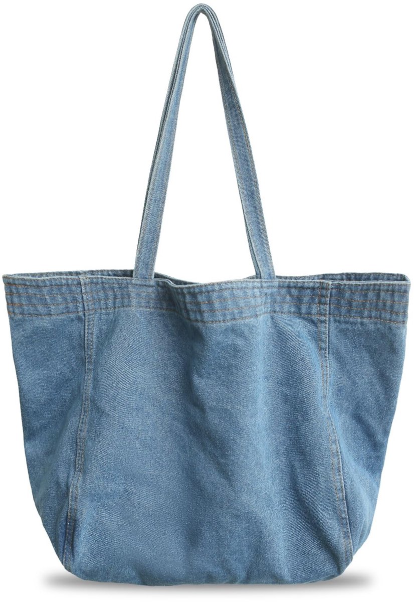 Omgoods - Grote Denim Shopper voor Dames met Ritssluiting