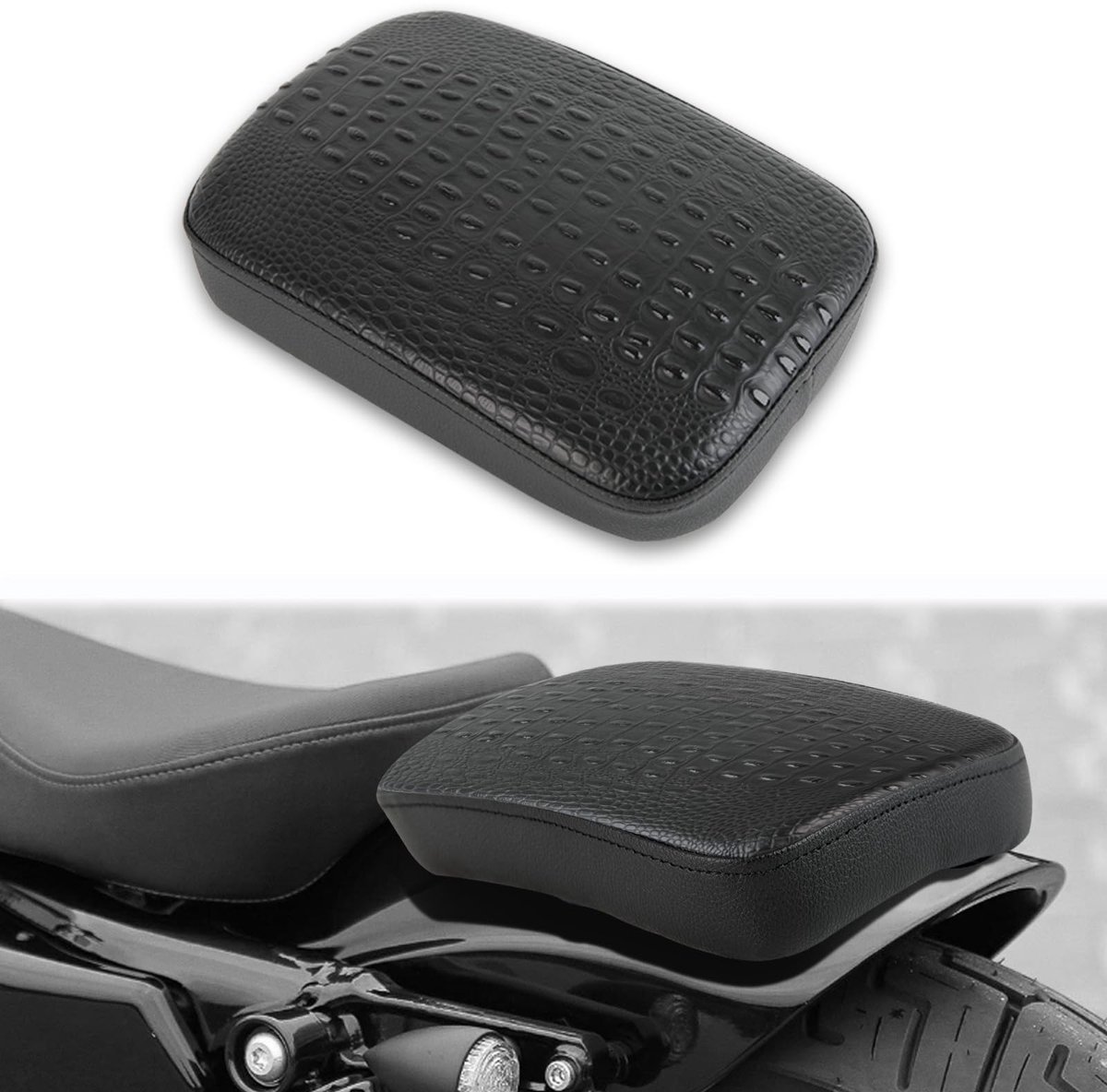 Omgoods - Achterzitkussen met Zuignappen voor Motoren van Faux Leer