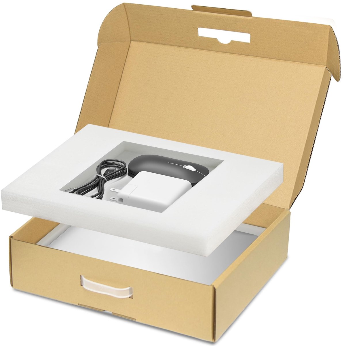 Omgoods - Laptop Verzenddoos met Beschermend Schuim voor Tot 17 Inch Notebooks