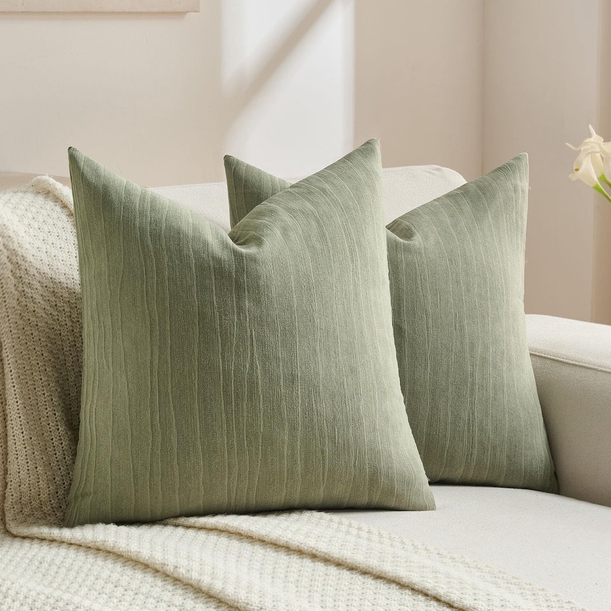 Omgoods - Set van 2 Moderne Kussenhoezen 40x40 cm met Verborgen Ritssluiting
