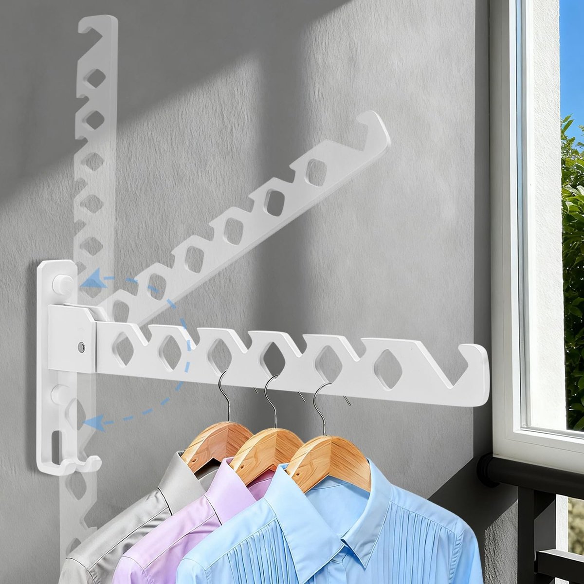 Omgoods - Vouwbare Kledinghaak voor Wandmontage (Wit)