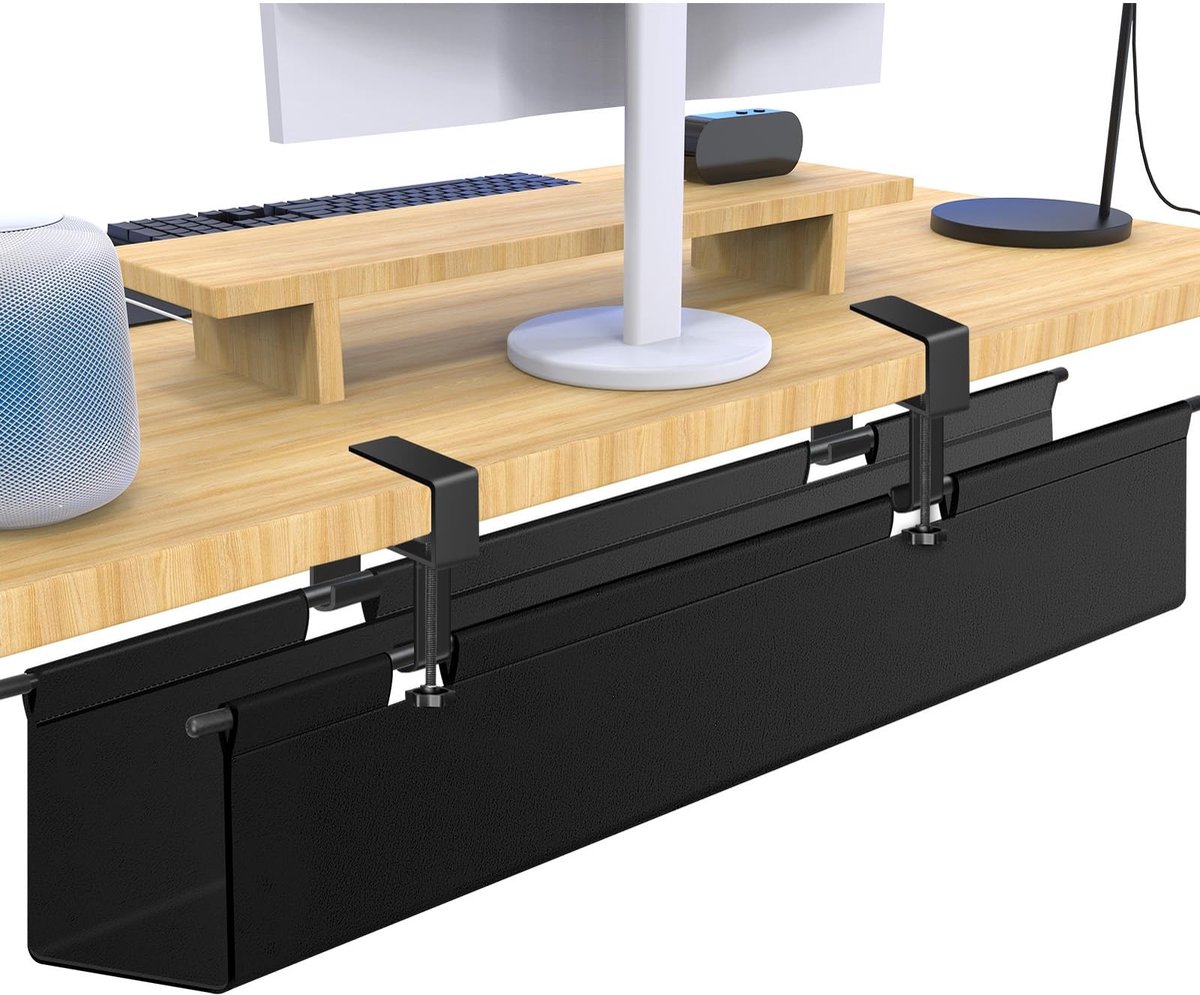Omgoods - Kabelgoot Onder Bureau - Zwart - 70 cm - Geen Boren