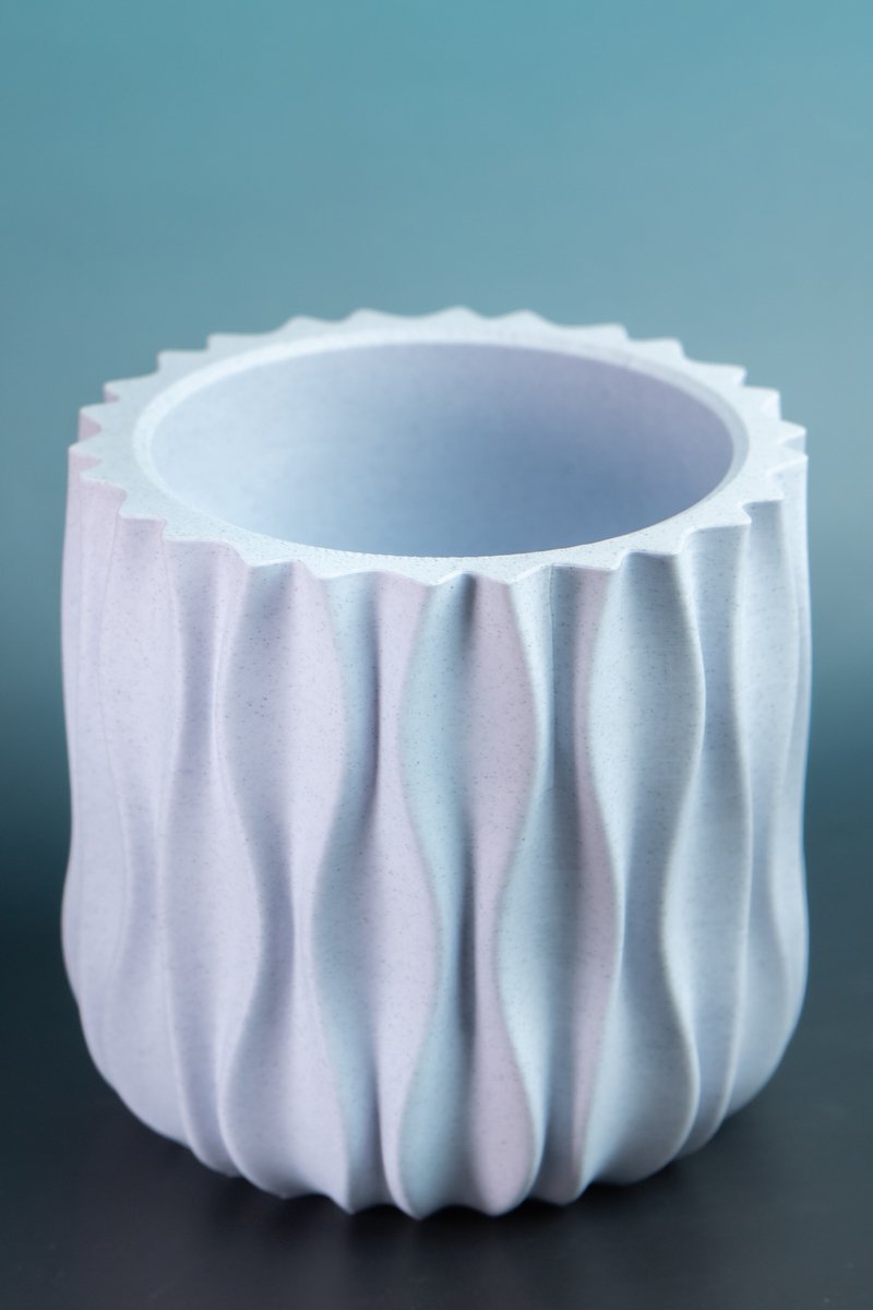 Maerc Design Future Plantenpot Ø10cm - van biobased plastic – Moderne bloempot voor binnen – Strakke plantenpot voor kamerplanten – Marmer wit