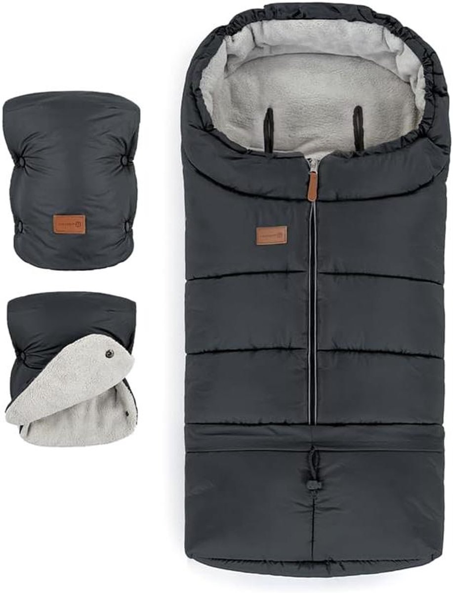 Baby Slaapzak Voetenzak - Winterzak Kinderwagen - Baby Warm Houden - Water- en Winddicht - 110 cm lang - Antracietgrijs