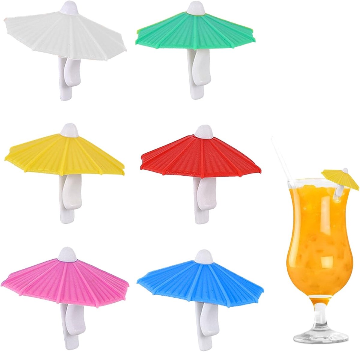 Set van 12 Siliconen Glazenmarkers voor Champagne, Cocktails en Waterglazen - Perfect voor Feestjes, Diner en Cafés