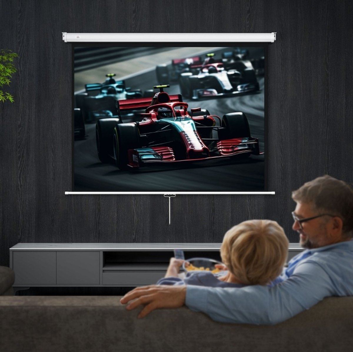 COVREO Beamerdoek 84 inch 4:3 wit, kunststof met hoogteverstelling