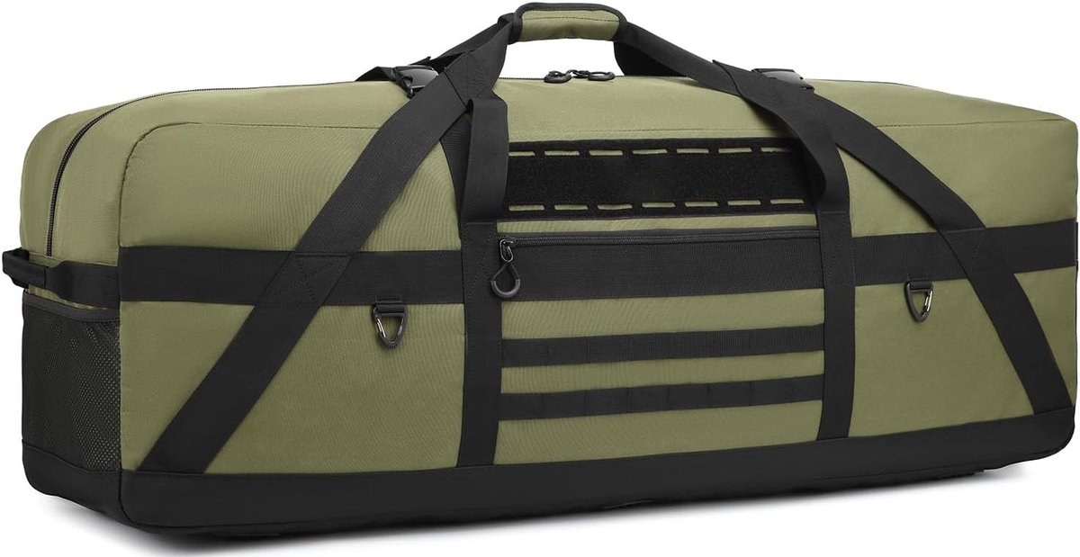 Reistas voor heren, 125 liter, grote sporttas voor heren, trainingstas XXL, sport, gymtas voor sauna, fitness, weekends, camping, groen, sporttasche 125L, Klassiek