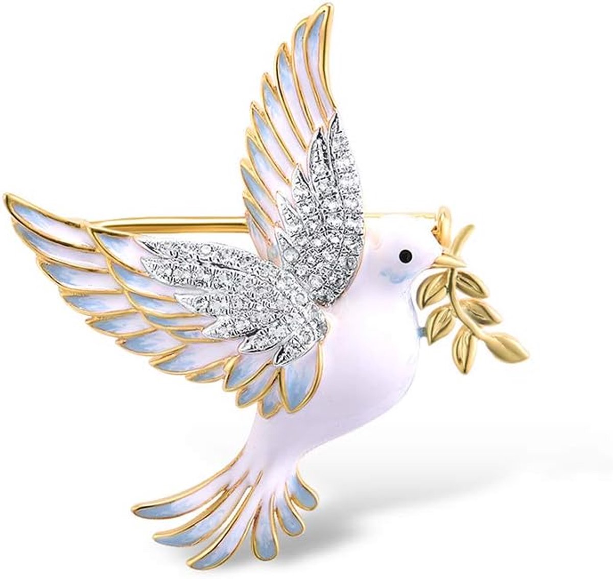 Broches voor dames, sterling zilveren damesbroches in vogels en vlinderontwerpen met emaille details en zirkoniastenen, zilveren en gouden broches voor dames