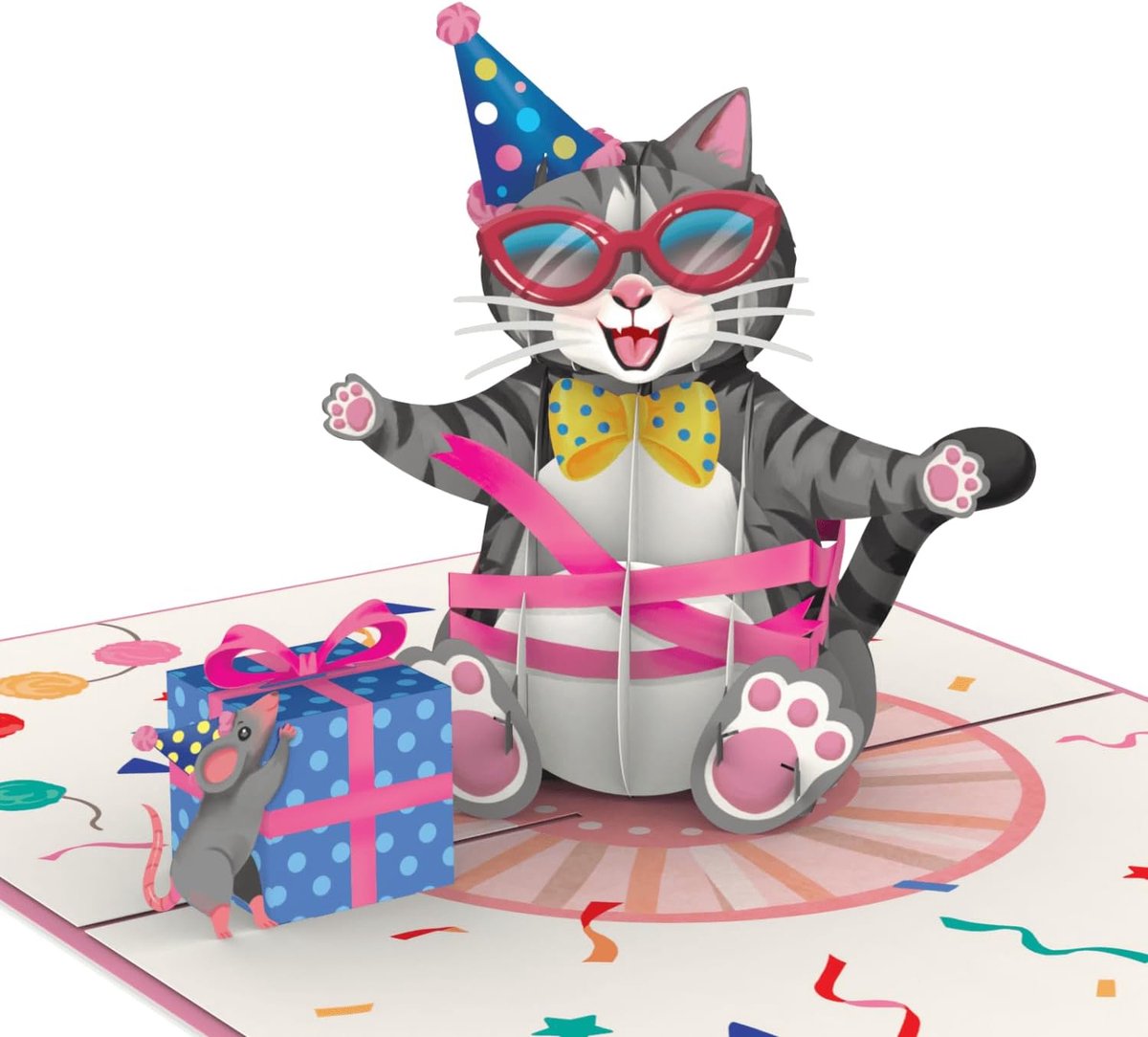 papercrush® Pop-upkaart verjaardagskat - grappige 3D-verjaardagskaart met kat voor vrouwen, vriendin en meisjes - speciale wenskaart met kattenmotief voor de verjaardag van kattenliefhebbers