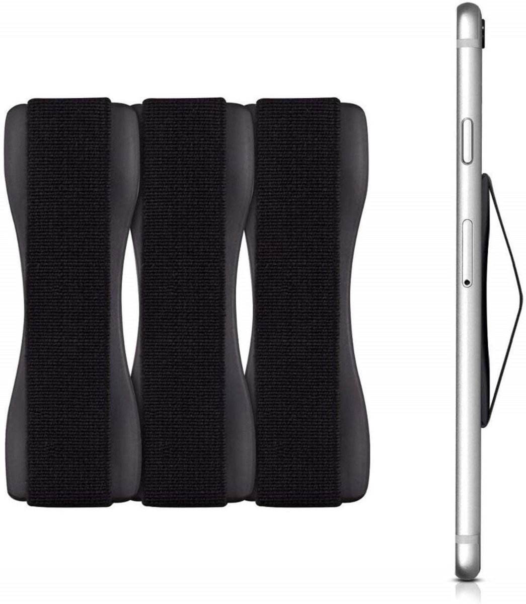 3 stuks premium smartphone-vingerhouder, zelfklevende mobiele telefoonhouder, smartphonehouder, selfie mobiele telefoonhouder, handgreep met één hand, zwart