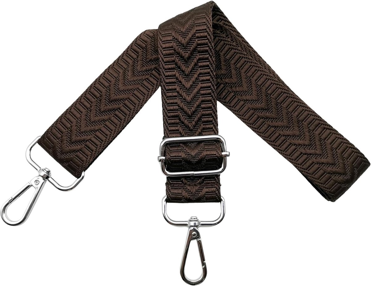 Tasriemen om te wisselen, verstelbare schouderriem voor tassen, brede 3,8 cm, schouderriem met zilveren karabijnhaak, riem voor dames, handtas, crossbody, kleurrijk, U