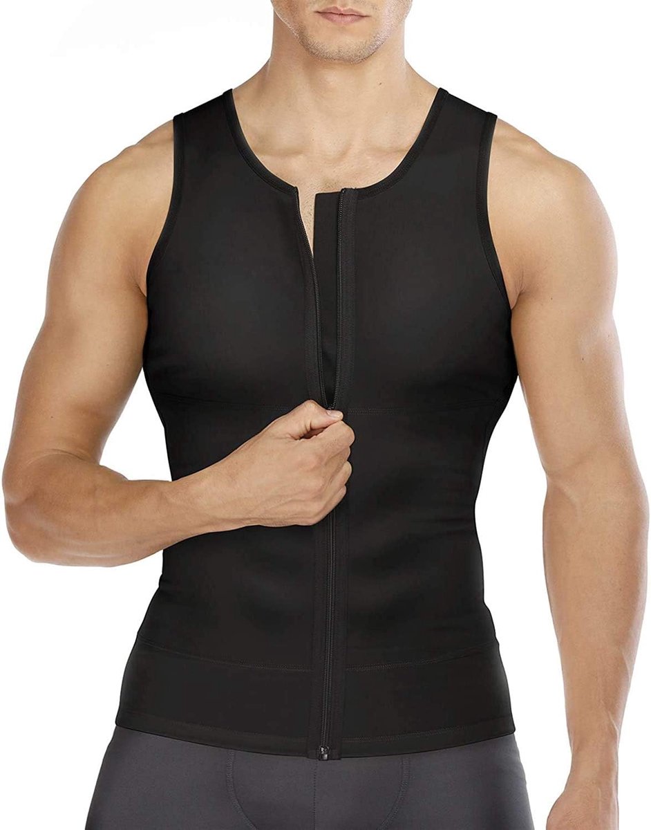 Heren onderhemden Shapewear Workout Tank Tops Figuurvormend Functioneel Shirt Body Shaper Buik Weg Shirt Afslanken Fijne Rib Onderhemd Vest