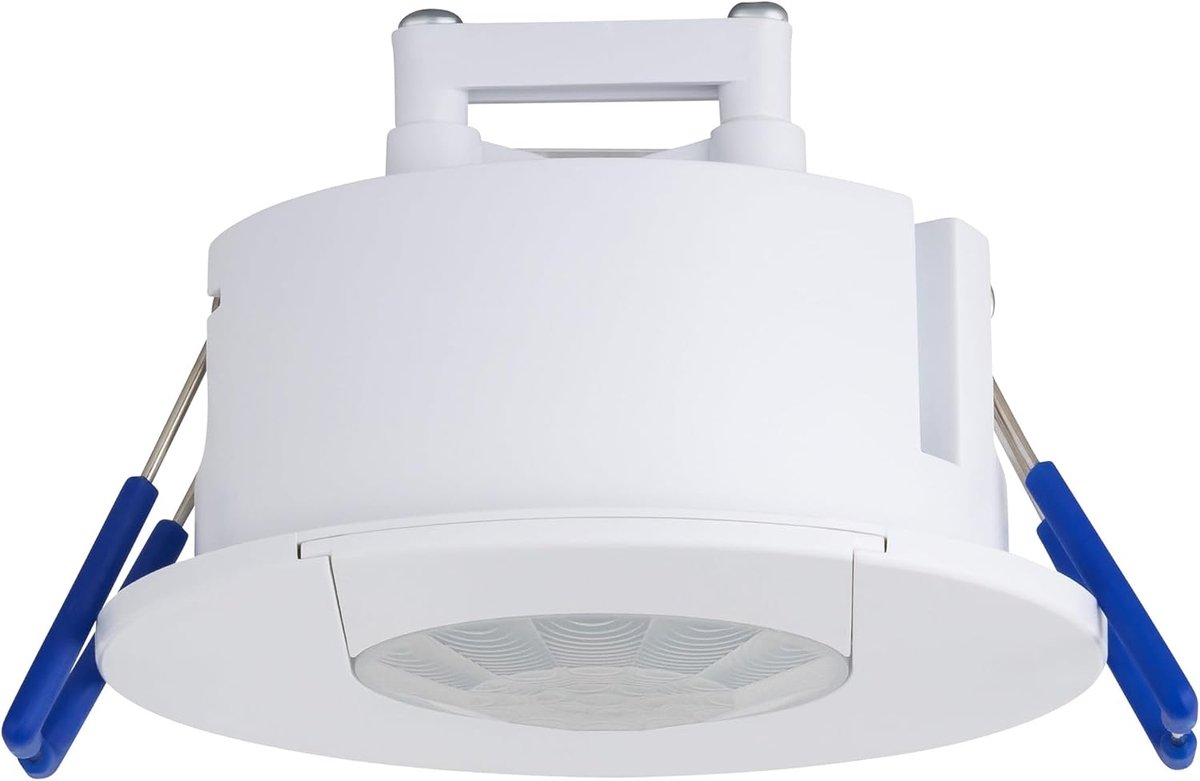 Bewegingssensor Inbouw - Bereik 8m/360°, Programmeerbaar Infrarood Sensor, LED geschikt 600W, Plafondmontage Inbouwgat Ø63-68mm, 3-draads