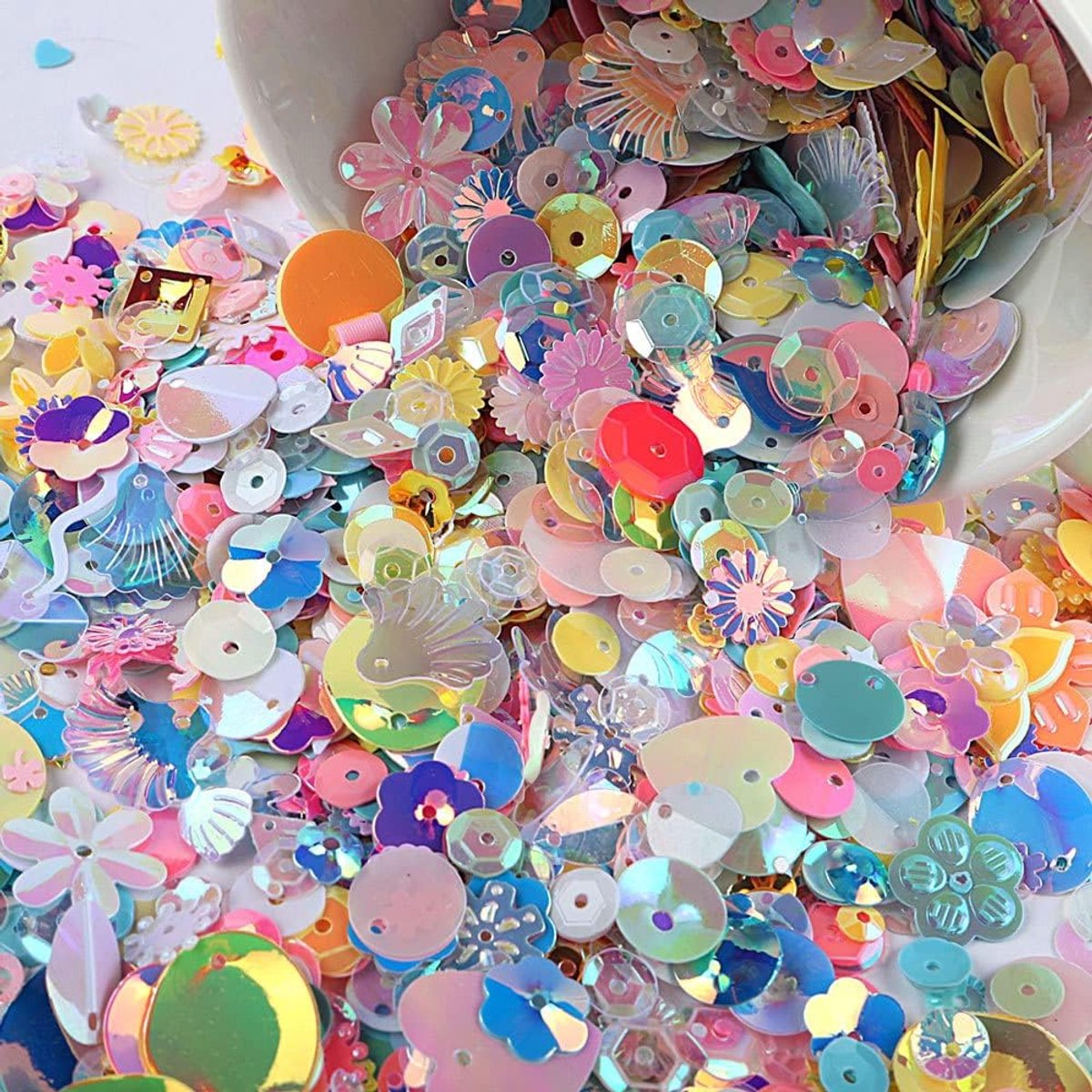 Pailletten voor Knutsel- Iriserende Bling Decoratie voor Kunst en Ambachten, Kleding, Mobiele Telefoonhoes, Plakboek, Speelgoed, Partij, 50